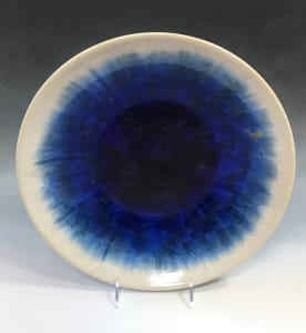 Large blue with white plate