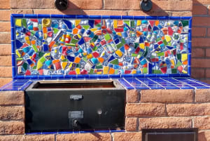 BBQ Backsplash with matching trivet