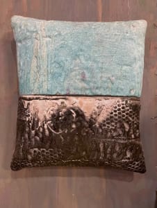 Turquoise and Black Pillow