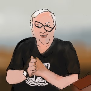 Alan with broken glasses
