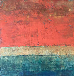 Holiday Show 88 braced panel diptych "Rosso Pompeii l"