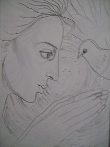 Young Lady with a dove