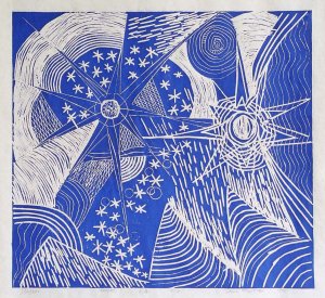 Stars - blue ink