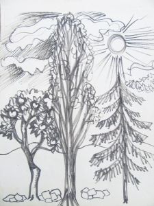 Sun with tree kinds