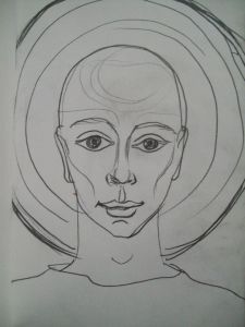 Future man/ Preliminary drawing for Speak Up, St Louis