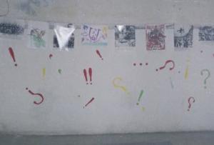 Life above / Historical photos, children's drawings, exclamation marks