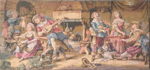 0974 - Party Scene Embroidery Tapestry