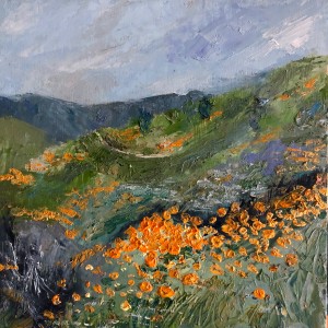 Cold Wax Poppies