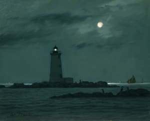 Moonlight over Whaleback Light