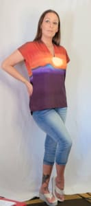 TAMARA V-NECK BLOUSE - ORANGE FULL MOON