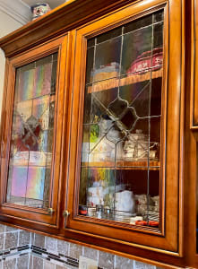 Commission: Stained Glass Panels for Kitchen Cabinets