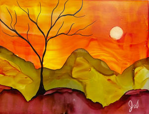 Alcohol Ink Abstract Landscape 0038