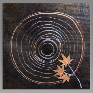 Growth Rings with Maple Leaf