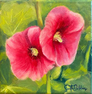 Summer Hollyhocks