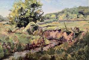 Meadow by the Creek: Reproduction on Acrylic