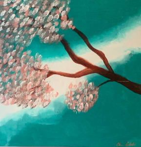 Teal Cherry blossoms