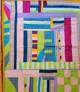 Fabric Collage Pink Polka Dots