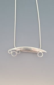 Sterling Half Moon with Rings Necklace