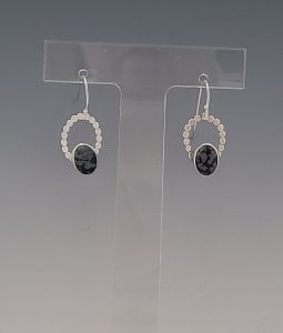 Snowflake Obsidian Earrings