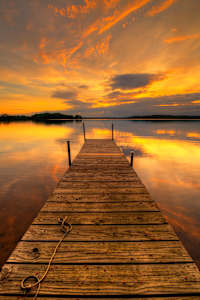 Dock at Sunrise (Framed Photograph)