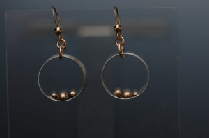 Open Silver Hoops with Bronze balls