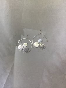 Three Half-in-Half Circle Earrings