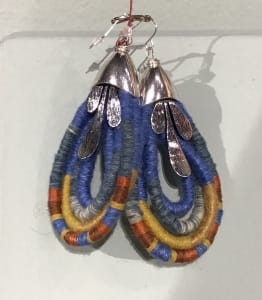 Indigo, Goldenrod, Onion Dyed Earrings