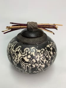 joeNaked Raku Cover Jar