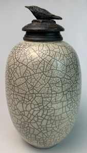 White Crackle Cover Jar