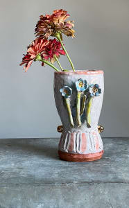 Vase with Applied Flowers I