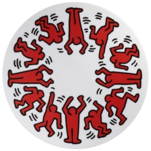 凱斯哈林"Red on White"瓷盤 Keith Haring "Red on White" plate