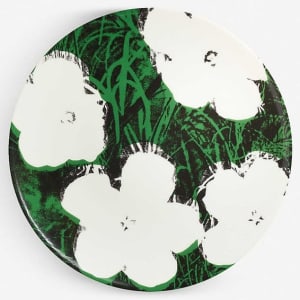 安迪沃荷 白花瓷盤 Andy Warhol "White Flowers" plate