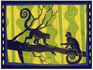 Woodblock Monkey