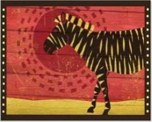Woodblock Zebra