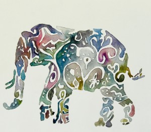 Playful Pachyderm in Gray