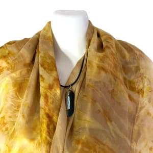 Eco Dyed Silk Scarf. (Pomegranate-avocado-opion/alum)