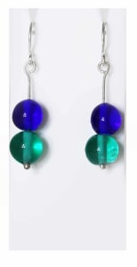 Flamework Glass Bead Earrings - Shoreline