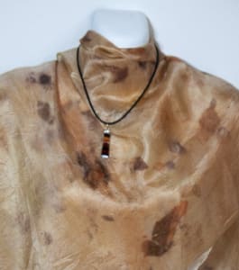 Eco Dyed Silk Scarf  ( Mottelcah with highlights)