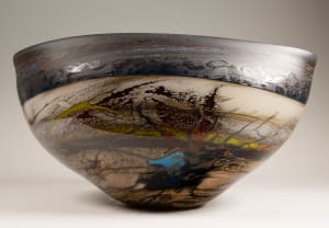 Canyon Walls Vessel Steel Blue & Opal Pigeon Blue