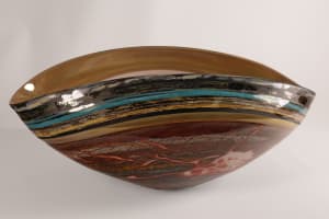 Canyon Walls Vessel Opaline & Gold w/Turquoise Incalmo