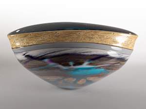 Canyon Walls Vessel Purple, Turquoise & Alabaster