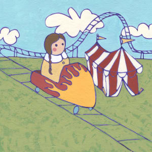Lolly and the Rollercoaster Original Painting