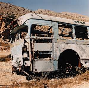 Bus After Terrorist Attack, (Golan Heights, Israel)