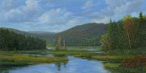 ADK Mountains and Marsh,  Green River Bridge Vista   Old Forge