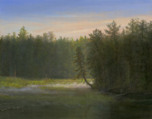 Sunrise, leaning tree, ADKS