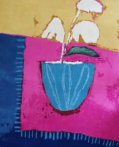 Handwoven rug Snowdrop Still life
