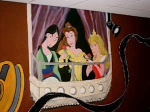 Princess's in balcony. Children´s in home movie viewing area. Client darruda.