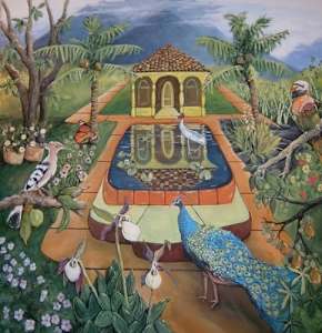 Garden of India mural. Created by artist Rick Citta, Wisconsin USA