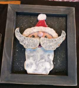 Christmas store Santa picture Gray frame