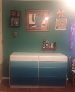 Teal melting Paint Dresser